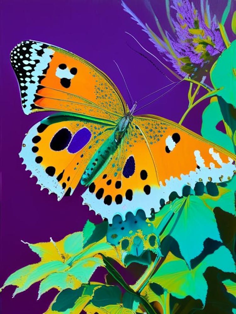Silver Washed Fritillary Andy Warhol Inspired 1