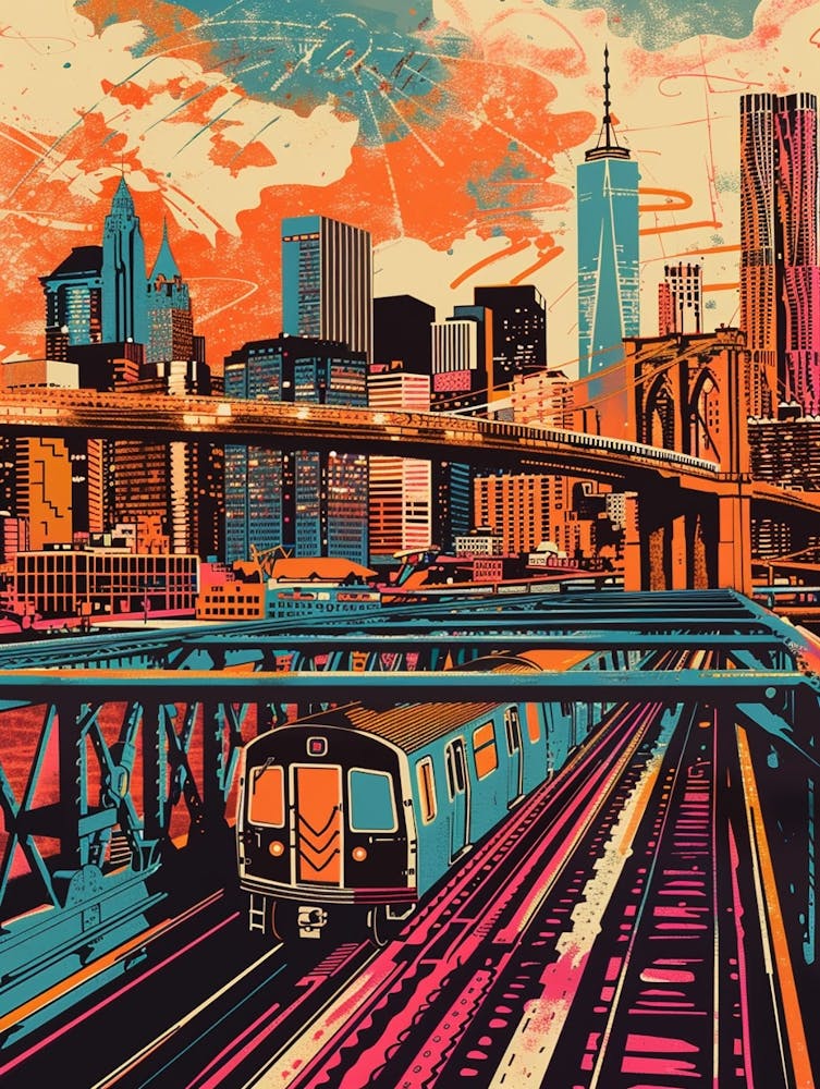 The Vessel New York Colourful Silkscreen Illustration 2