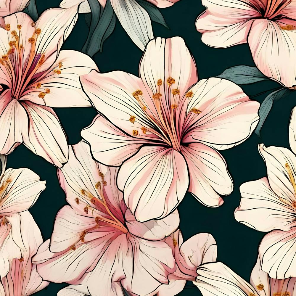 Pink Lilien Nahtloses Muster