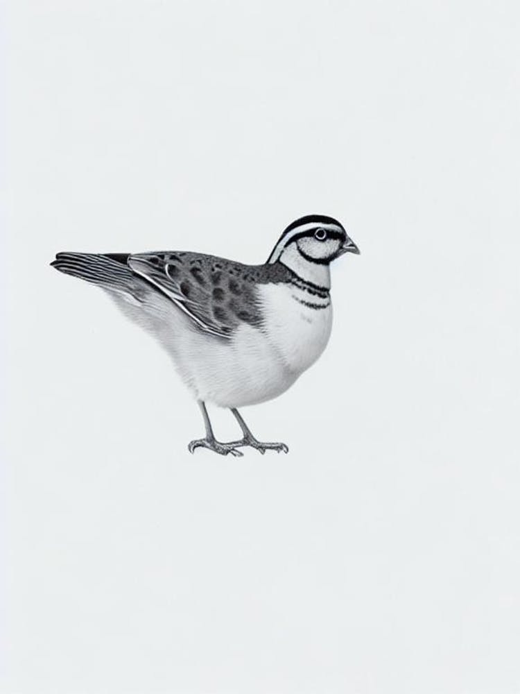 Partridge B&W Pencil Drawing 2 Bird
