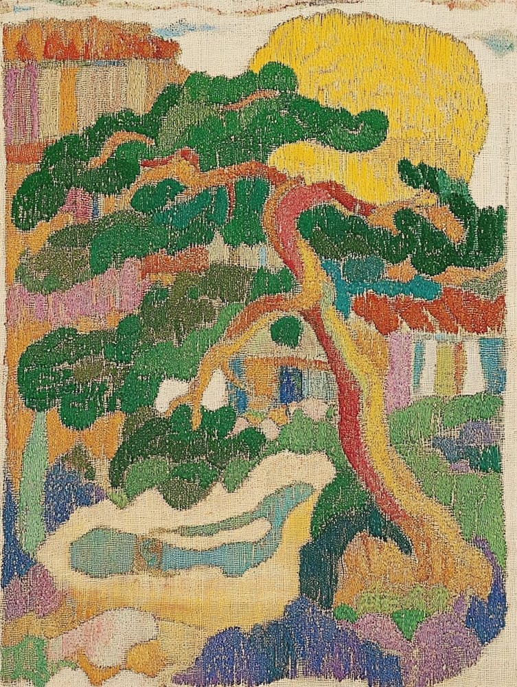 Pine Tree At Sunset Art