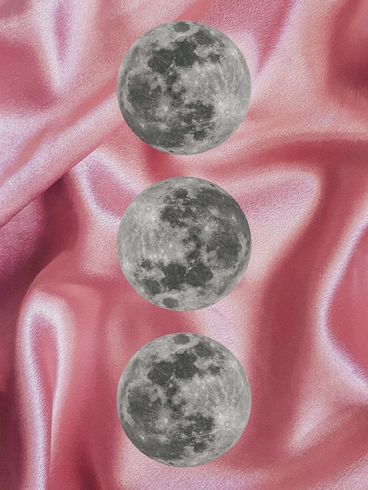 Satin Three Moon Collage