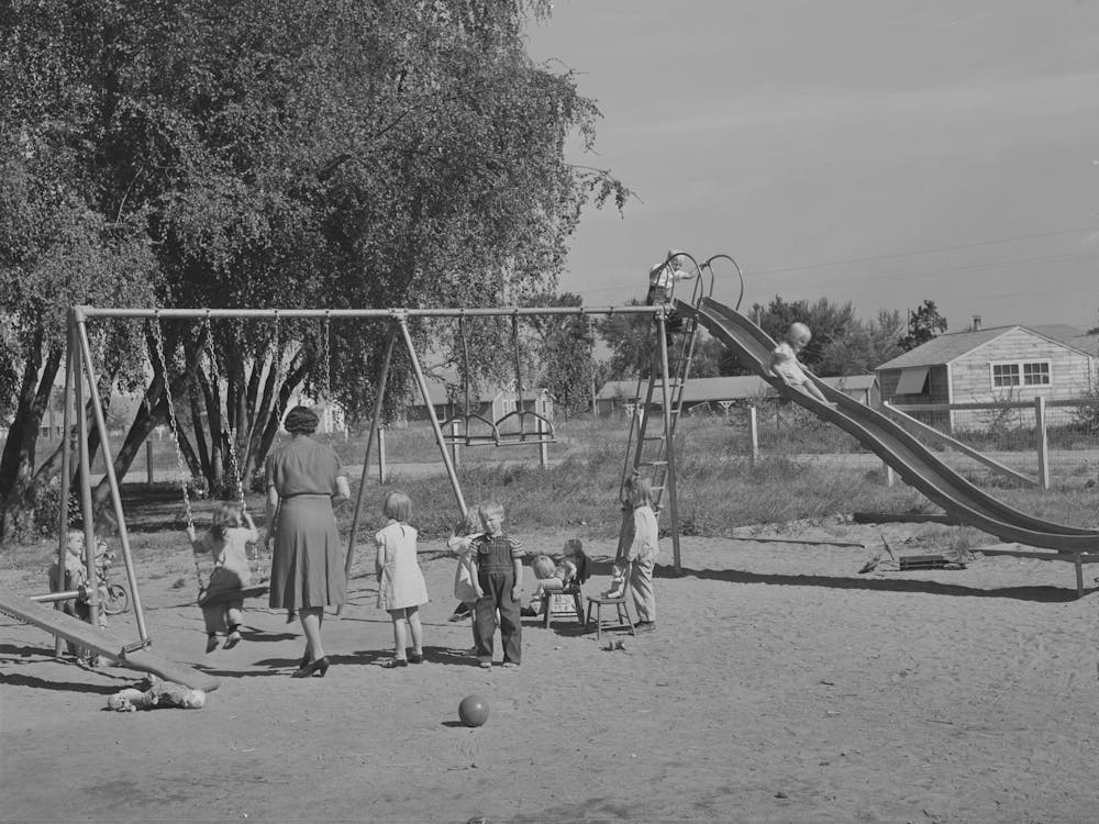 Children Playing At The Nursery School At The Fsa (Farm Security Administration) Farm Family Migratory Labor Camp