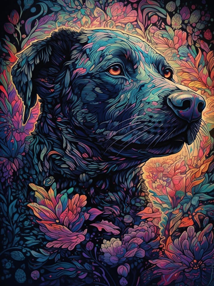Dog With Flowers 2