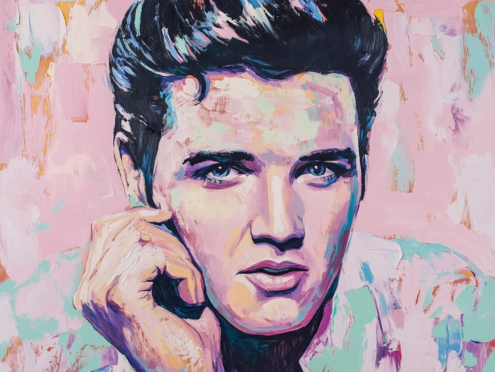 Elvis Presley Popart, Rock ’n’ Roll pastel acrylmalerei