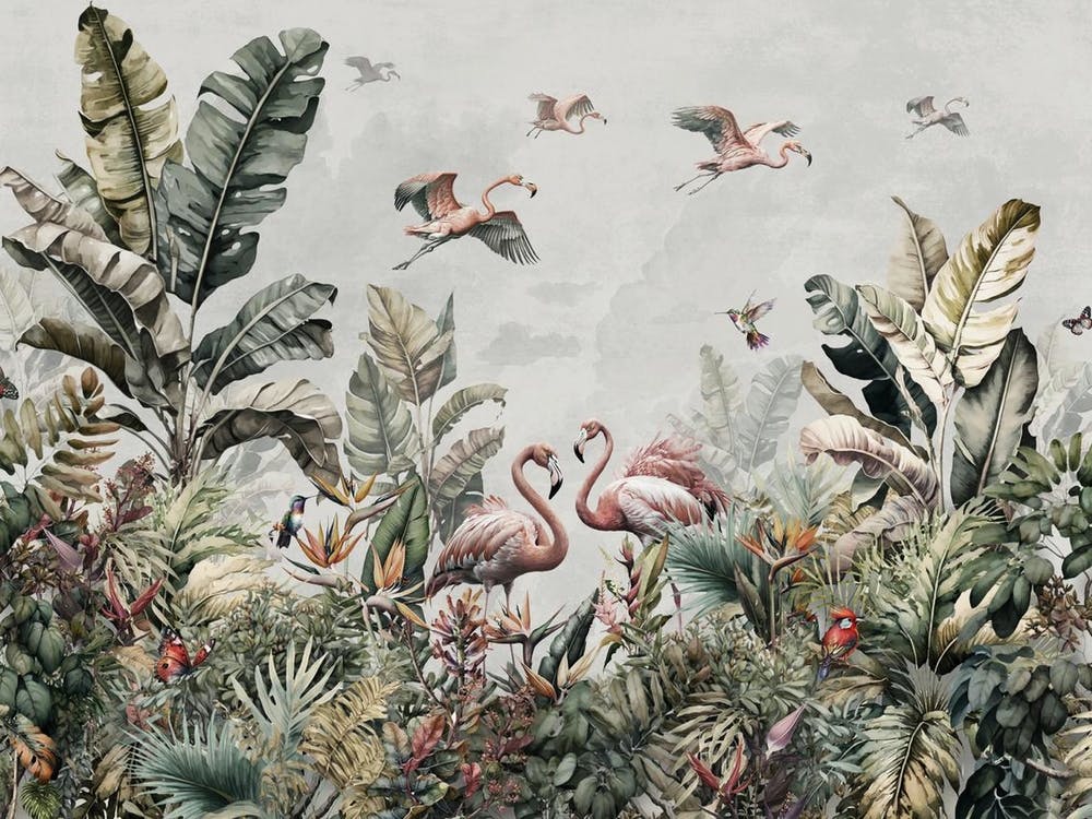 Flamingos In The Jungle