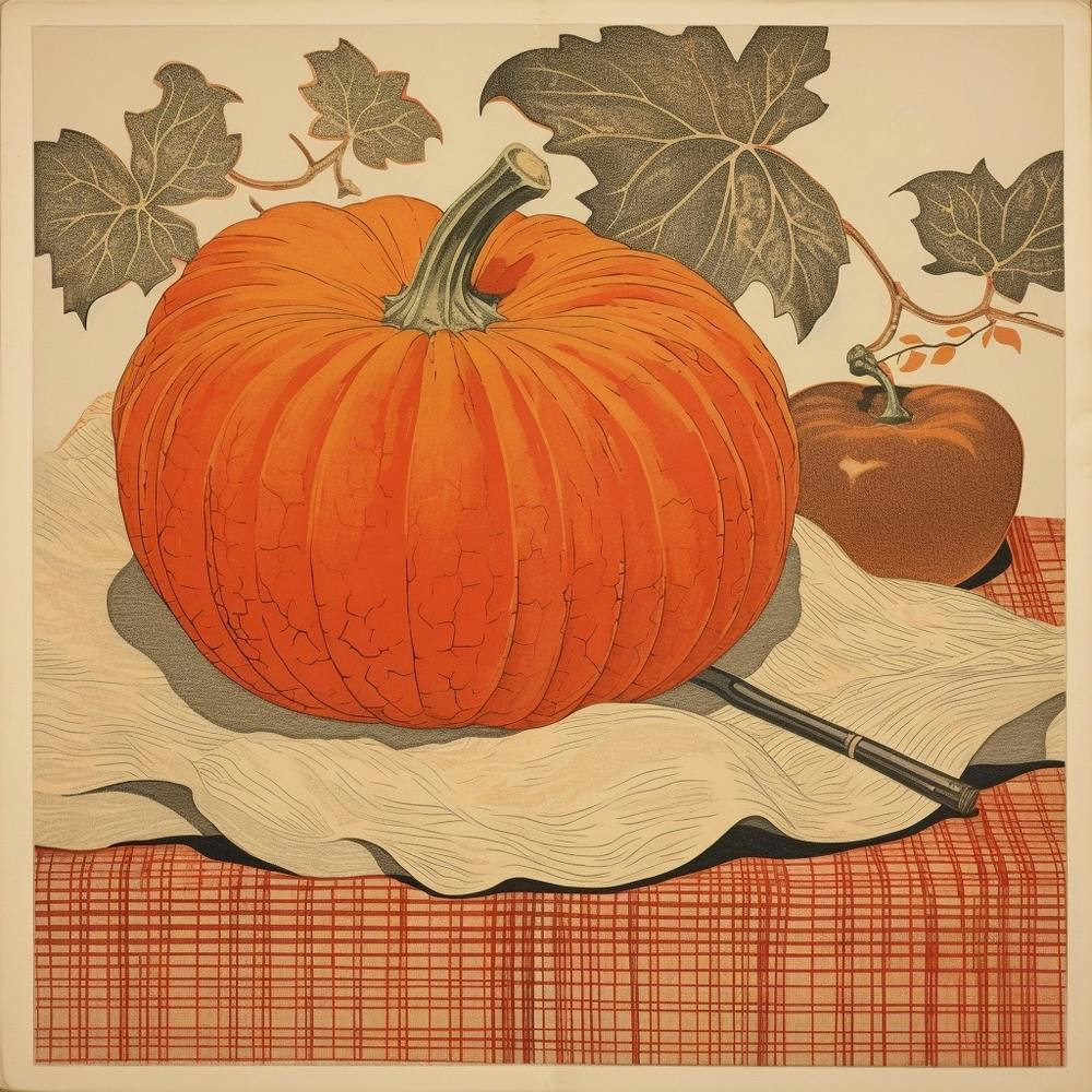 Vintage Pumpkin Illustration Square 4