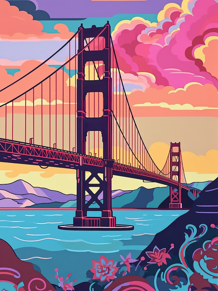 Golden Gate Bridge San Francisco Colourful 8
