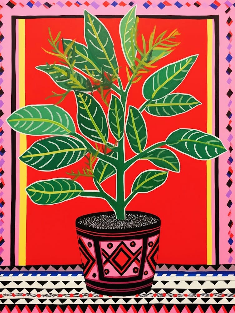 Pink And Red Plant Illustration Zz Plant Zamicro 4