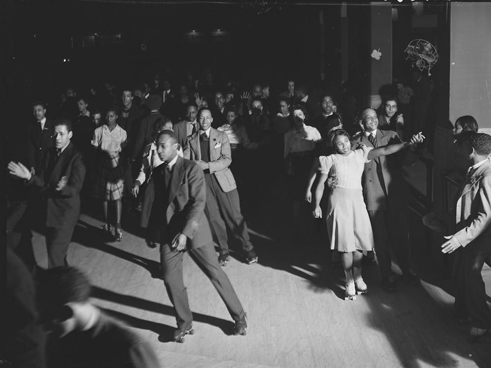 Rollerskating On Saturday Night, Chicago, Illinois By Russell Lee