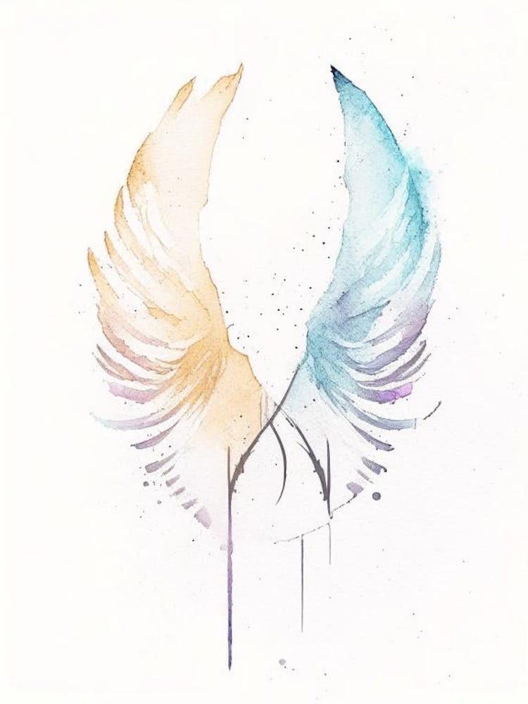 Angelic Symbol Symbol Minimal Watercolour