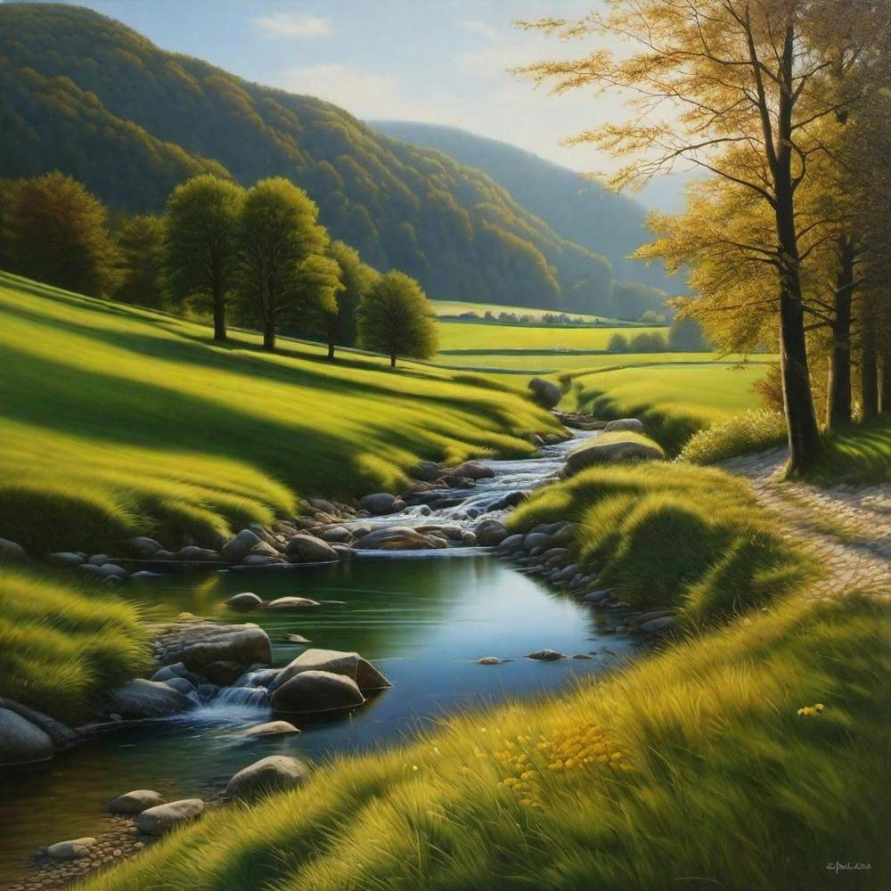 Stream In A Valley