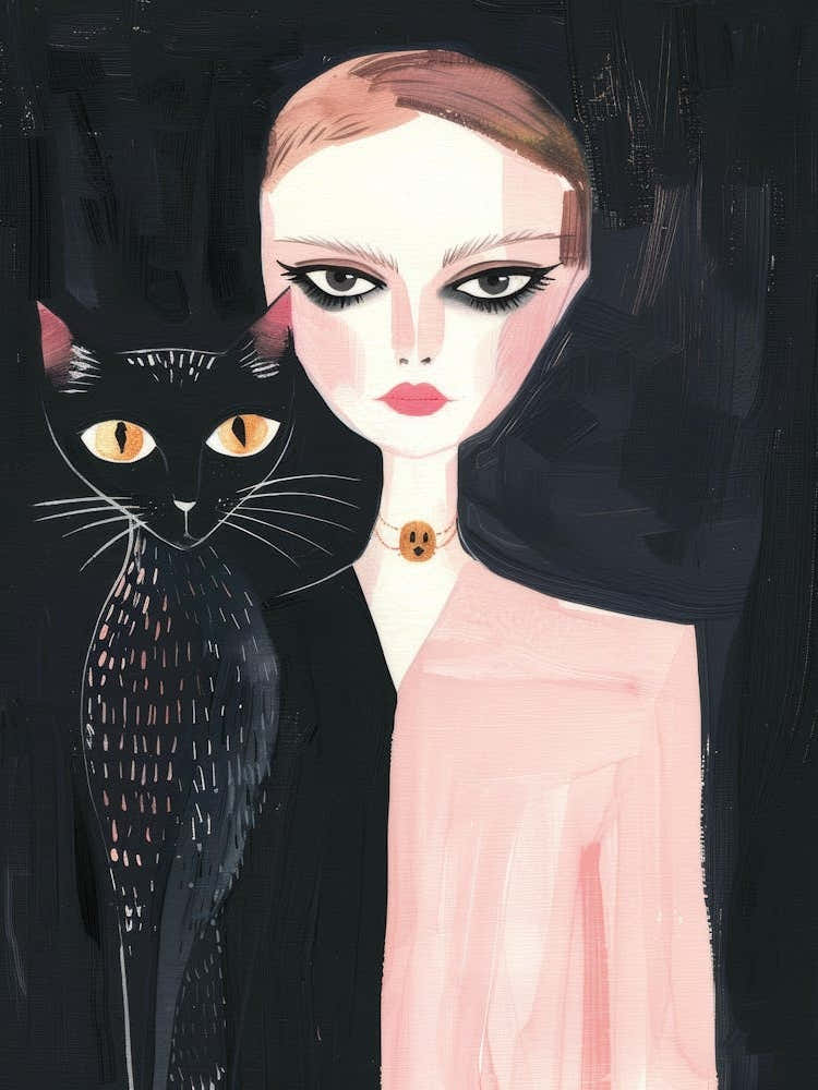 Black Cat And Woman 1