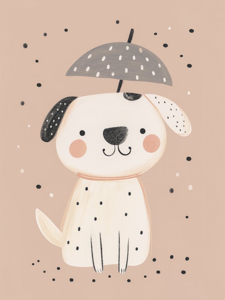 Rainy Day Dog, Nursery Wall Art for Kids