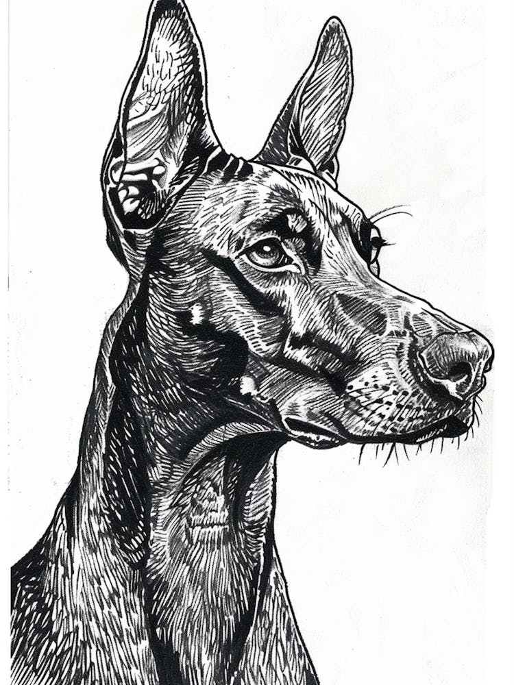 Dog Black Line Sketch