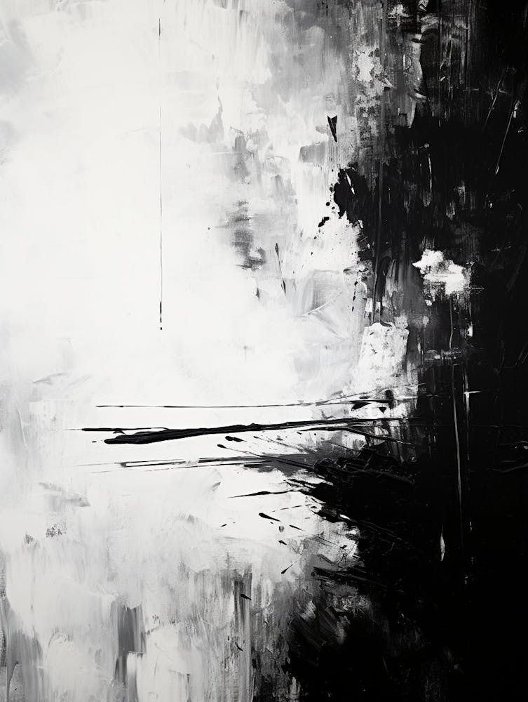 Melancholy Abstract Black And White 1