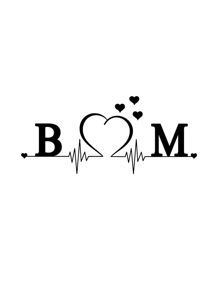 Personalized Couple Name Initial B And M Monogram