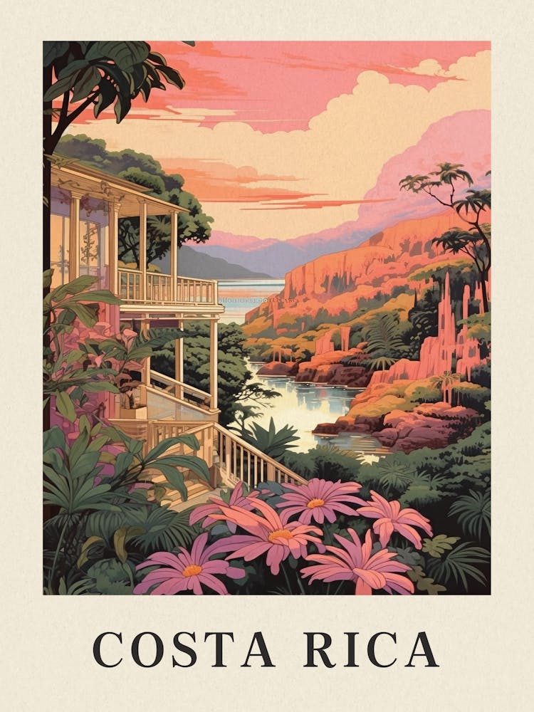 Vintage Travel Poster Costa Rica