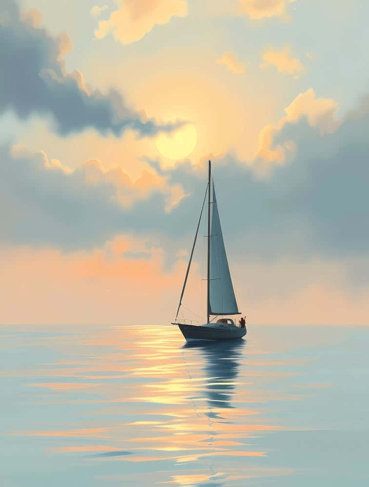 Sailboat At Sunset 2