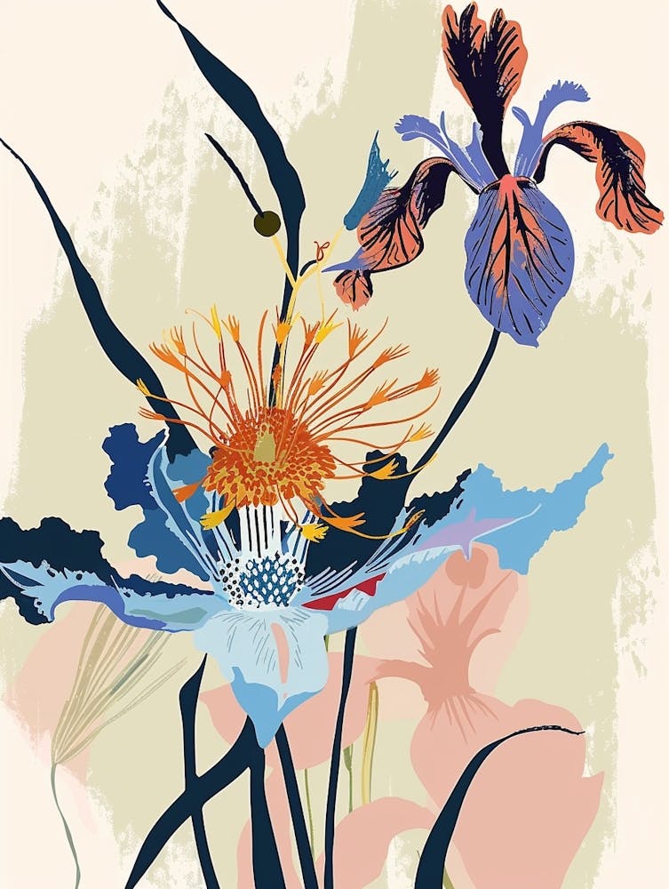 Colourful Flower Illustration Love In A Mist Nigella 2