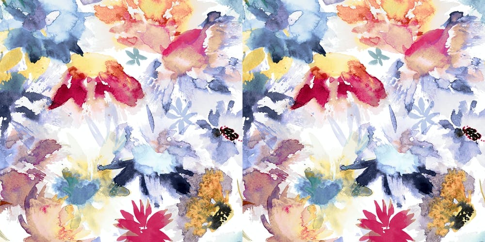 Watercolor Spring Floral Memories Multicolored