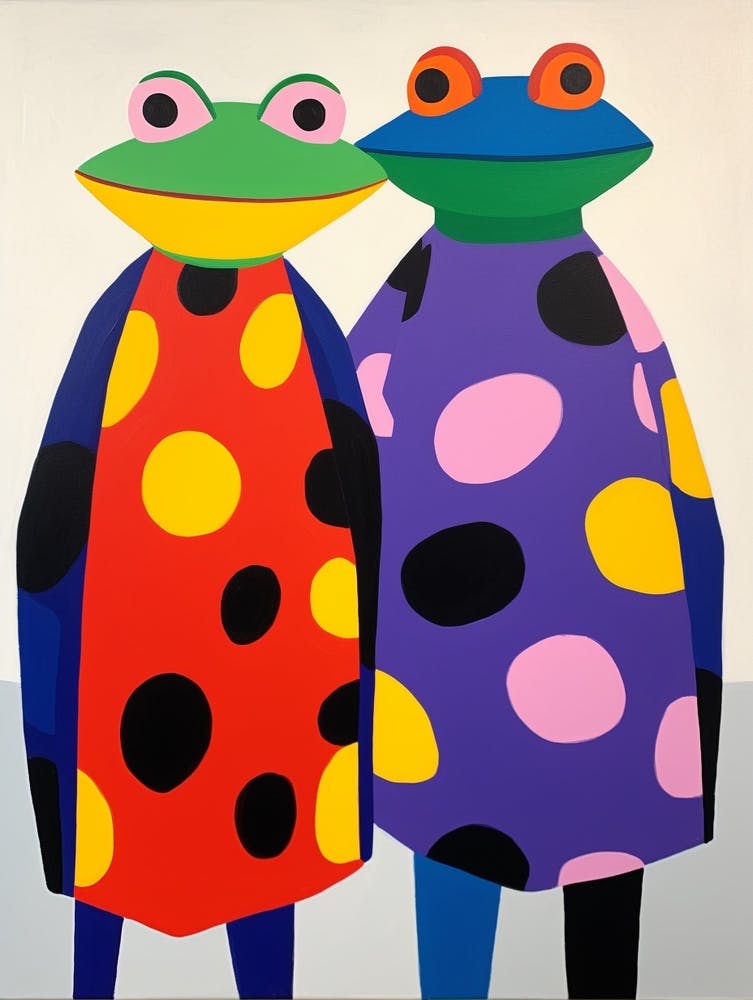Colourful Kids Animal Art Frogs