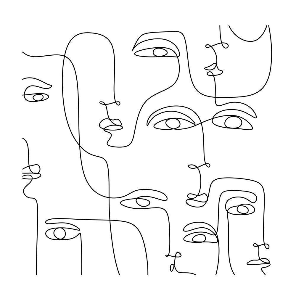 Gesichts-Linienzeichnung
