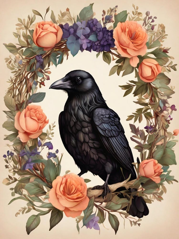 Crow In A Wreath 4