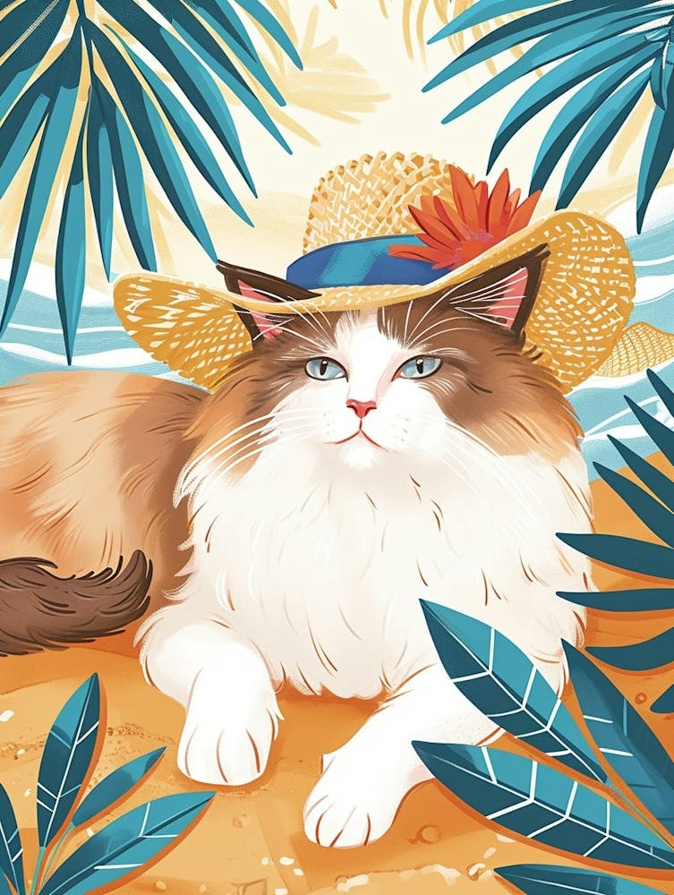 Ragdoll Cat Storybook Illustration 3