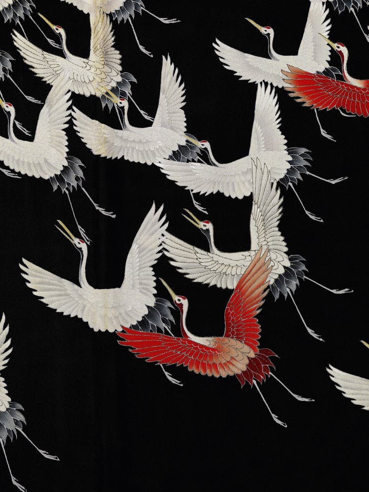 Furisode With A Myriad Of Flying Cranes