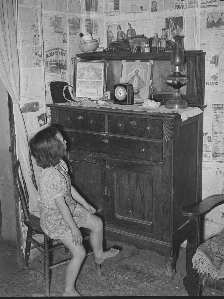 Bureau And Decorations In Mexican House, San Antonio, Texas By Russell Lee