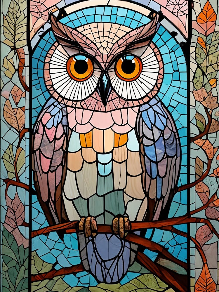 Stained Glass Owl no1