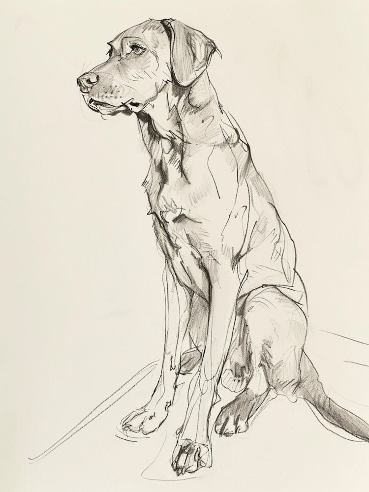 Chesapeake Bay Retriever Dog Charcoal Line 1