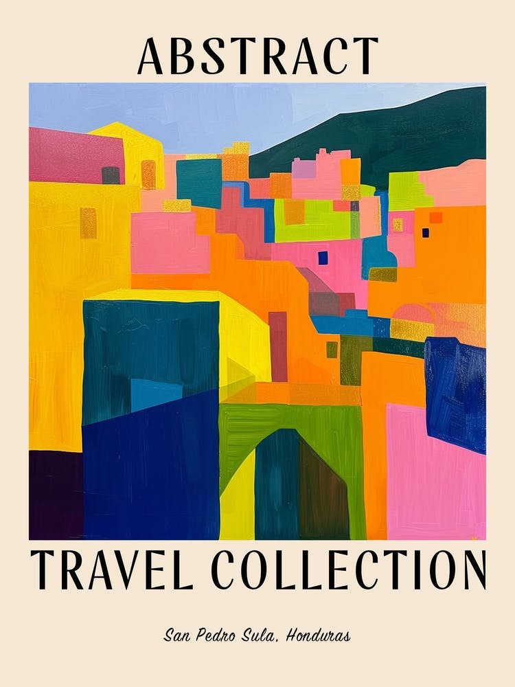 Abstract Travel Collection Poster San Pedro Sula Honduras 1