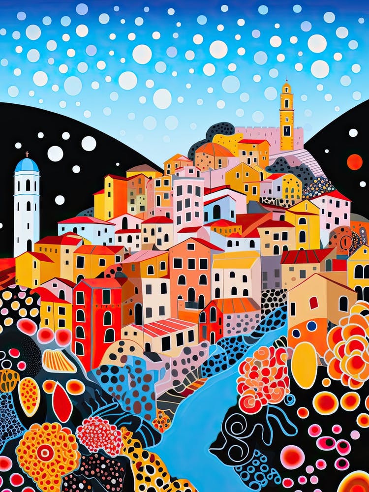 Portovenere, Italy, Illustration In The Style Of Pop Art 1