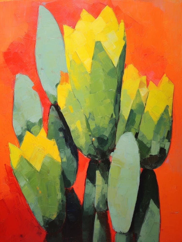 Cactus Painting Nopal Cactus 3