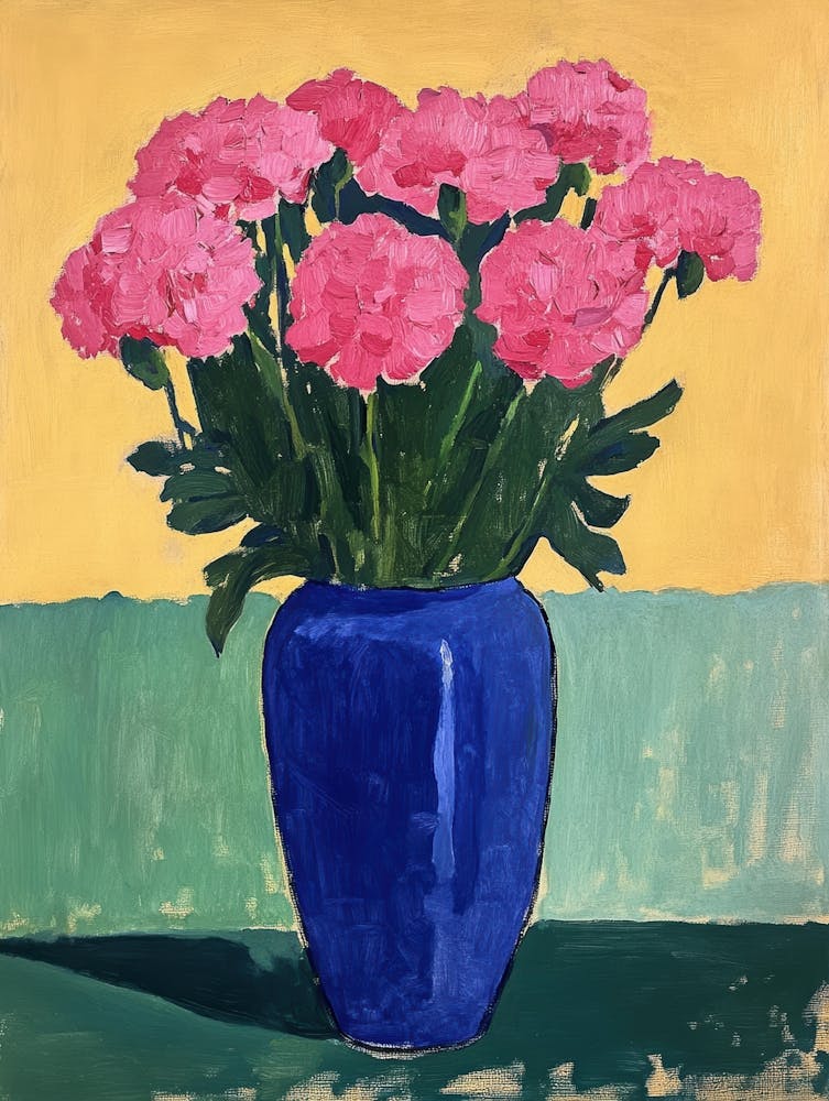 Carnations In A Blue Vase 3
