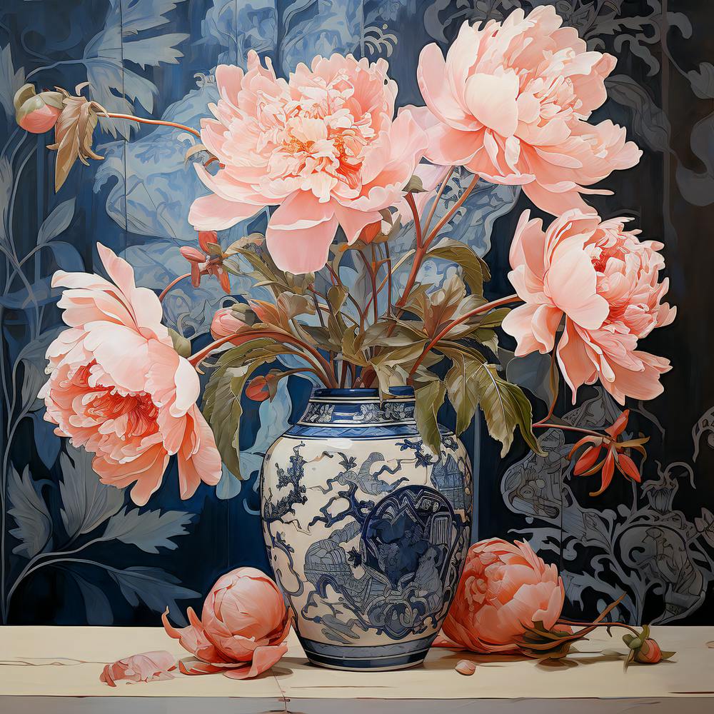 Pink Peonies In A Vase