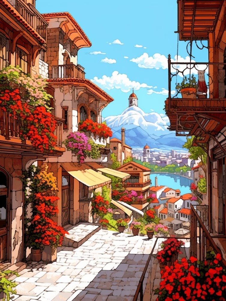 Antalya Old Town Pixel Art 3