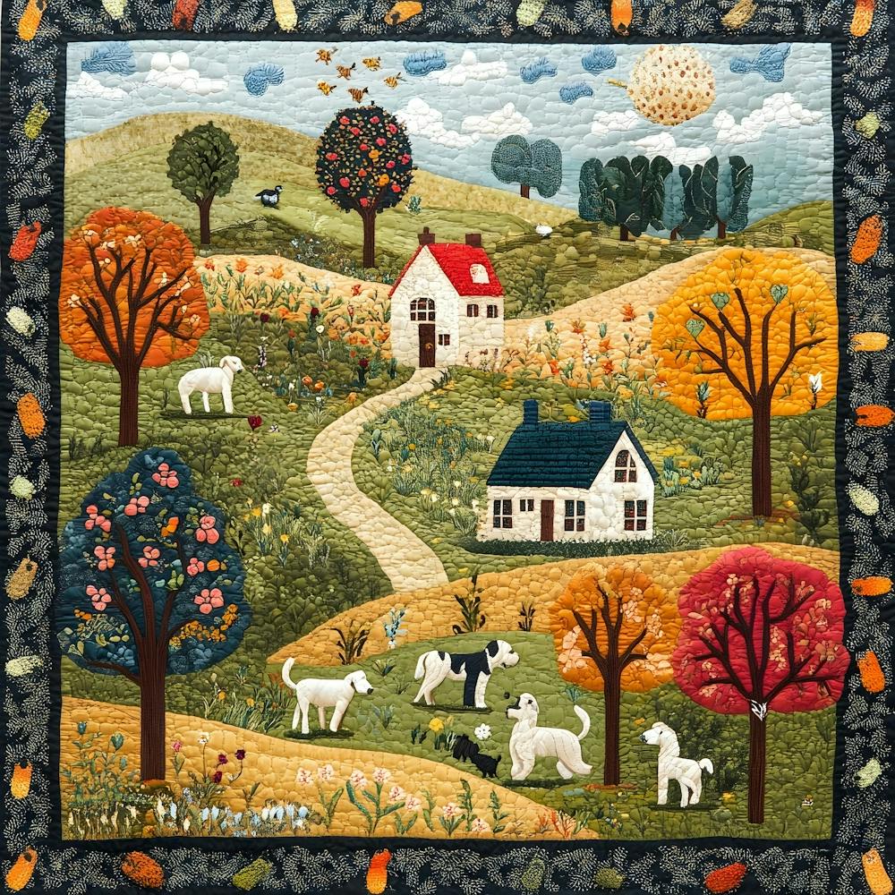 Dogs In The Countryside Tapestry 2