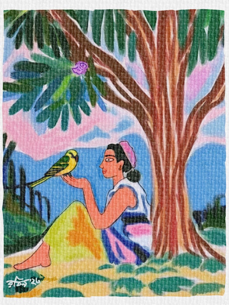 Woman With A Bird