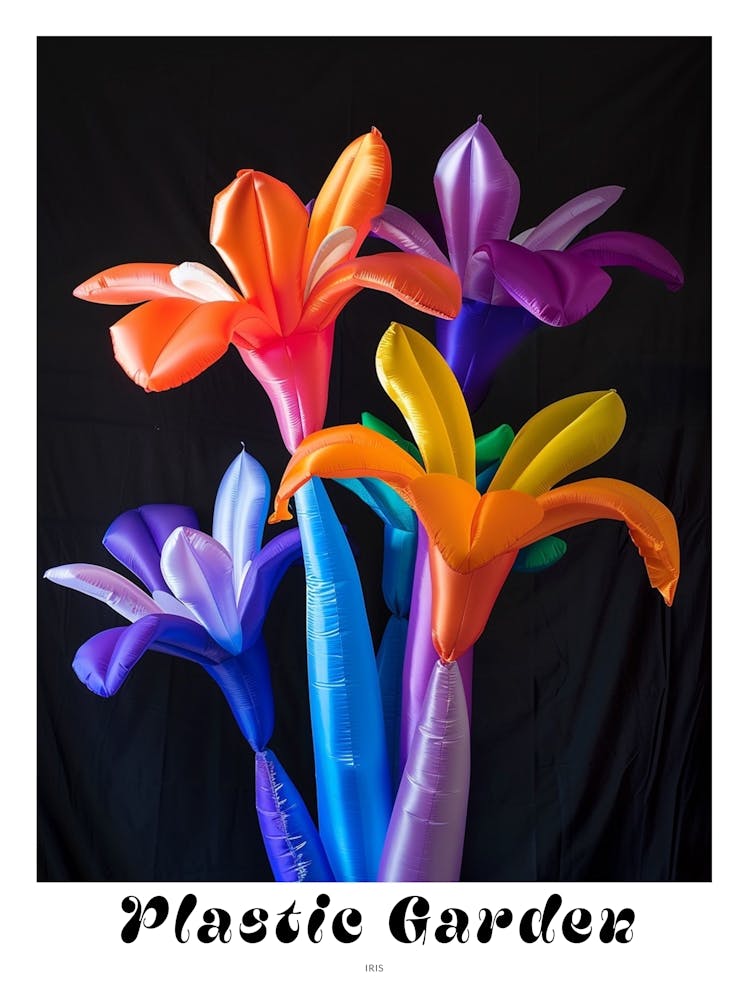 Bright Inflatable Flowers Poster Iris 2