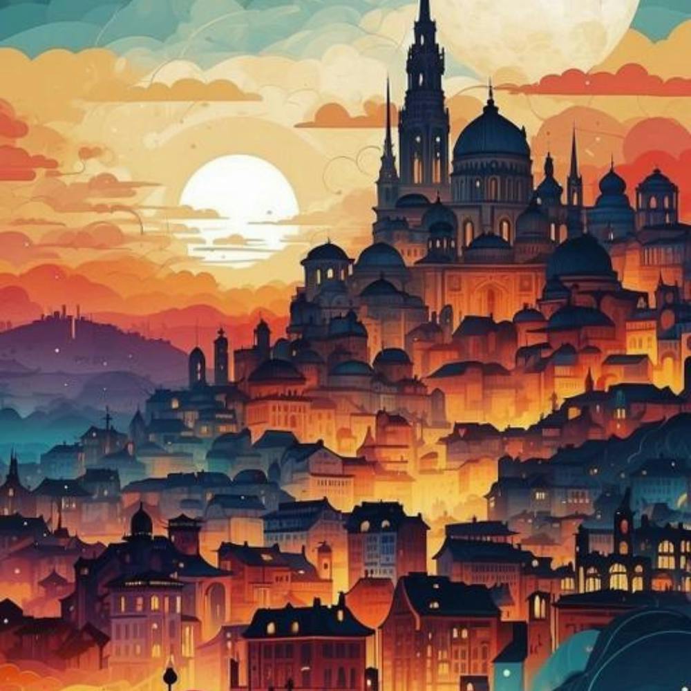 Cityscape At Sunset 1