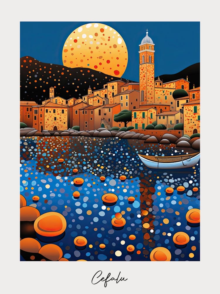 Poster Of Cefalu, Italy, Illustration In The Style Of Pop Art 4