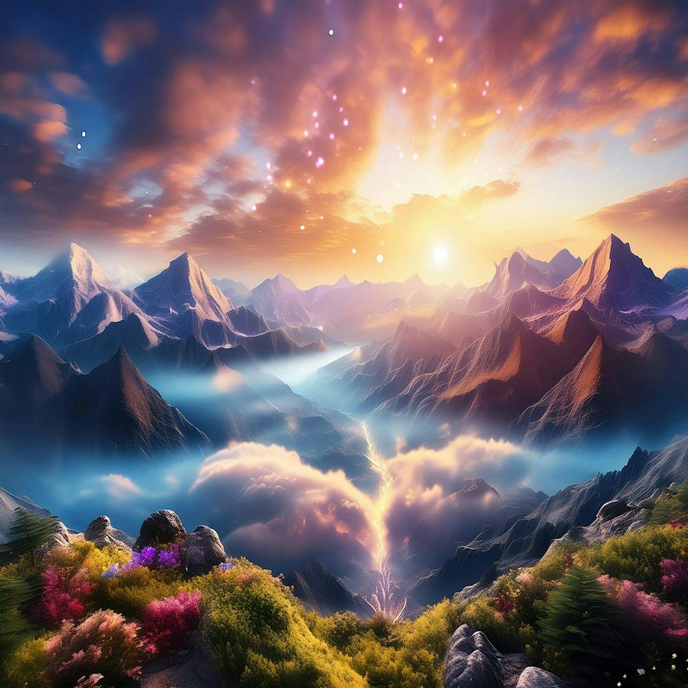Sunset In The Mountains