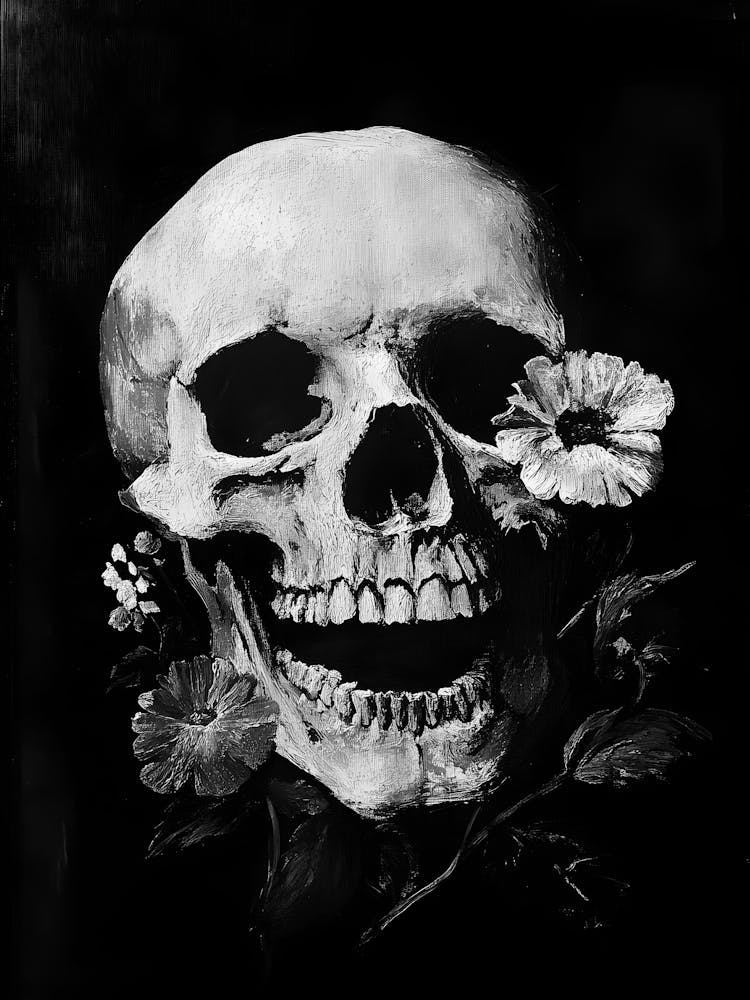 Skull With Flowers