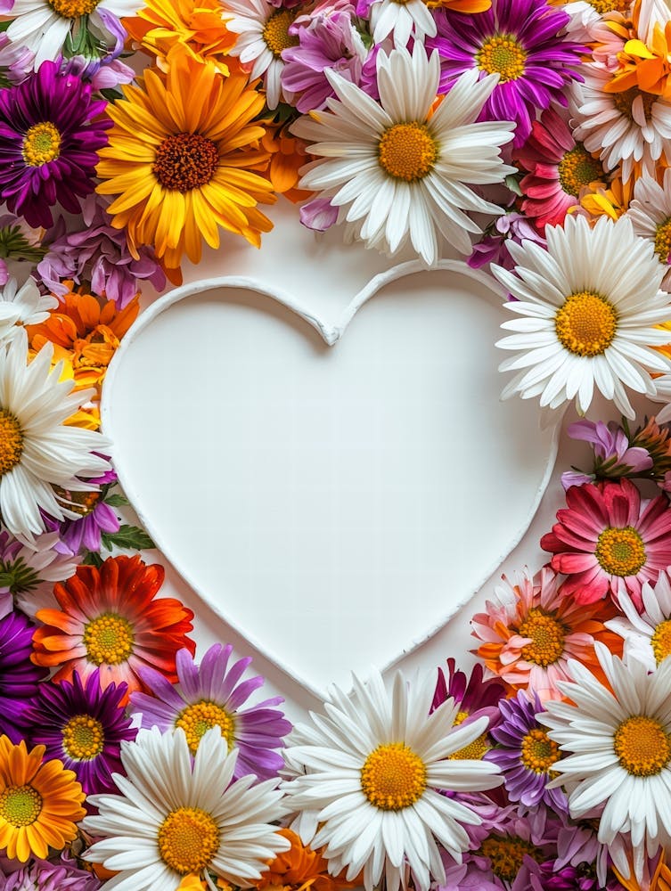 Heart Shaped Frame Of Flowers