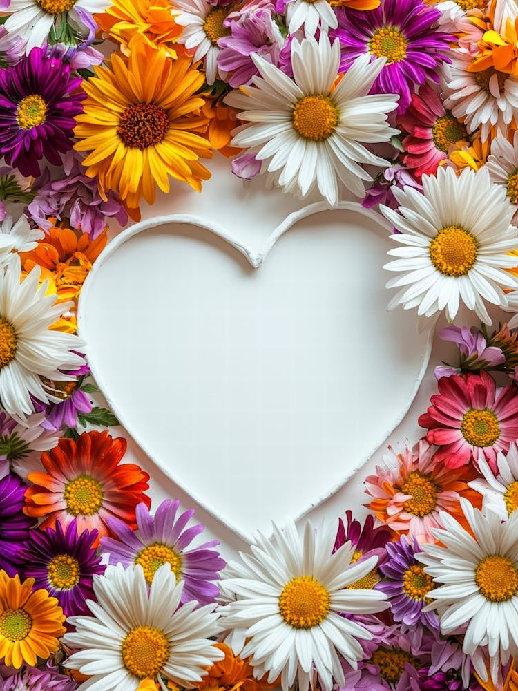 Heart Shaped Frame Of Flowers