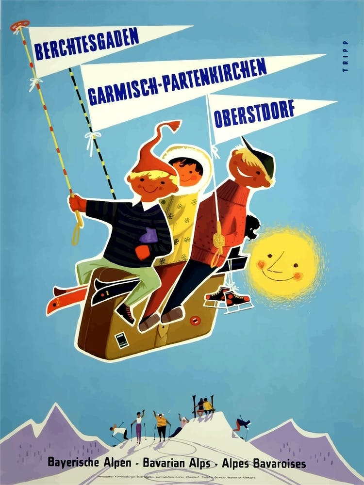 Kids Over Bavarian Alps, Germany