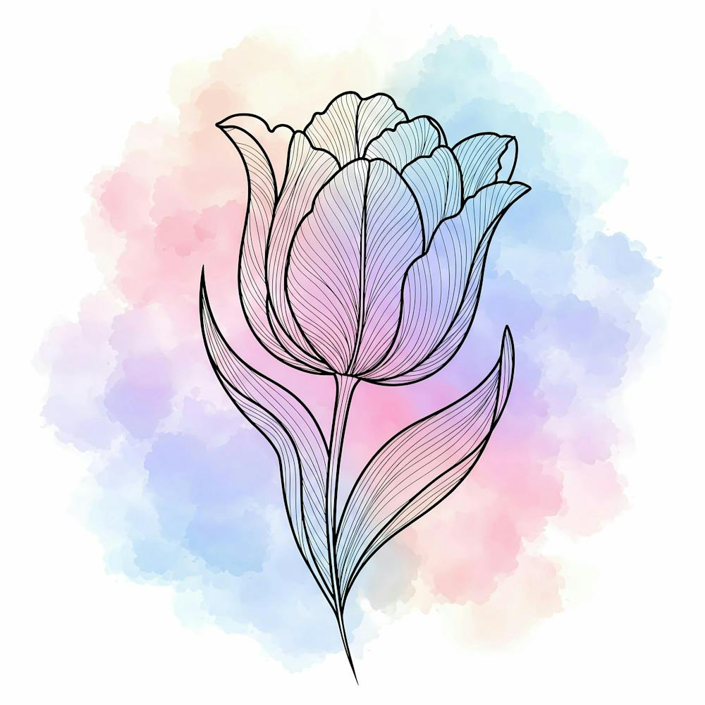 Watercolor Tulip